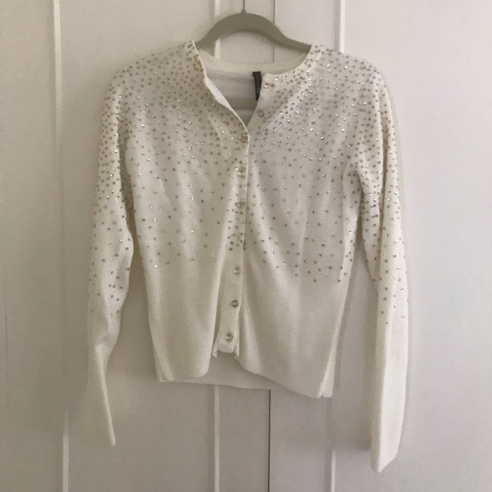 Gold beaded and embellished cardigan